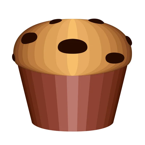 Muffin with chocolate chips — Stock Vector