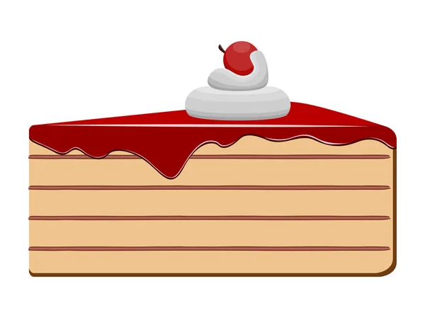 Isoliertes Stück Kuchen — Stockvektor