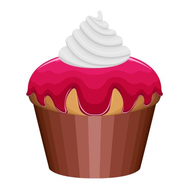 Krema ile sırlı cupcake