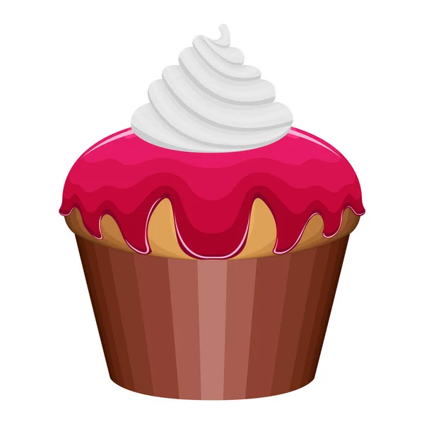 Geglazuurde cupcake met crème — Stockvector