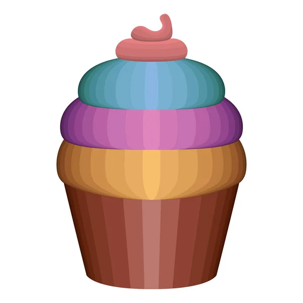 Süße Cupcake mit Sahne — Stockvektor