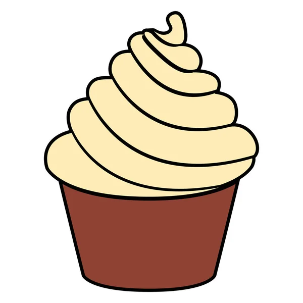 Süße Cupcake mit Sahne — Stockvektor
