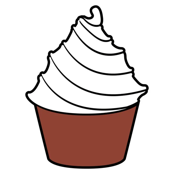 Söta cupcake med grädde — Stock vektor