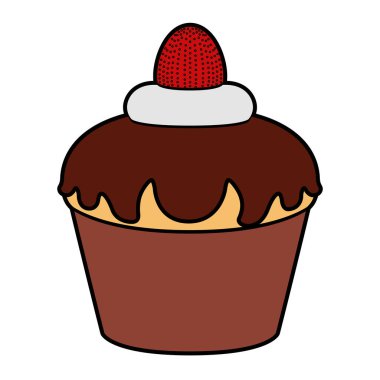 Çikolata ve krema ile Cupcake
