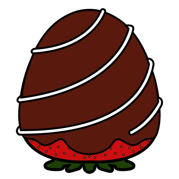 Strawberry covered in chocolate — Stock Vector