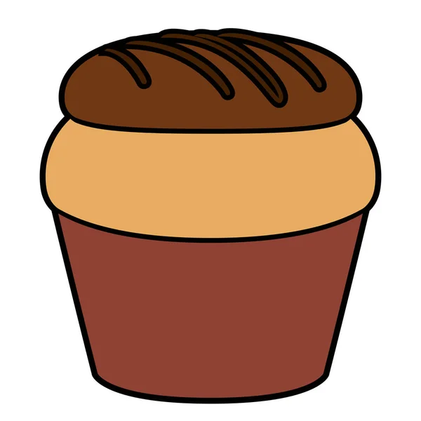 Muffin with a cookie — Stock Vector