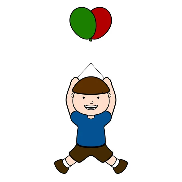 Balonlu mutlu çocuk — Stok Vektör