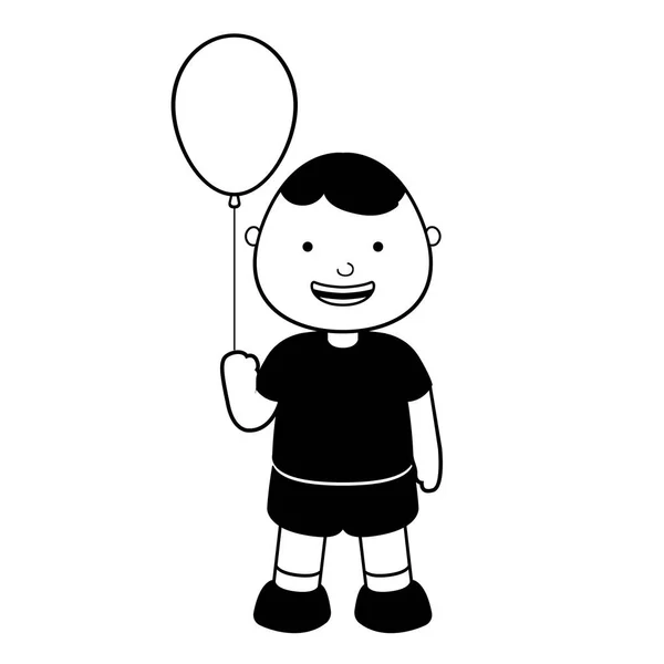 Счастливый мальчик с иконой воздушного шара — стоковый вектор