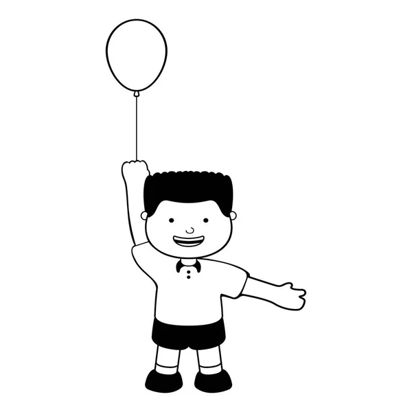 Счастливый мальчик с иконой воздушного шара — стоковый вектор