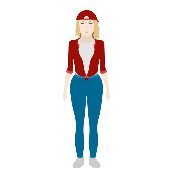 Chica hipster aislado con un sombrero — Archivo Imágenes Vectoriales