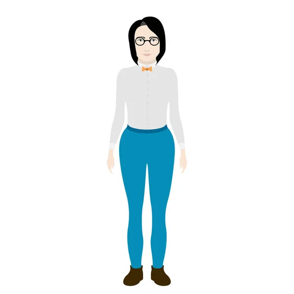 Chica hipster aislado con gafas — Archivo Imágenes Vectoriales