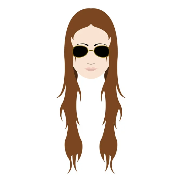 Hipster Mädchen Avatar mit Sonnenbrille — Stockvektor