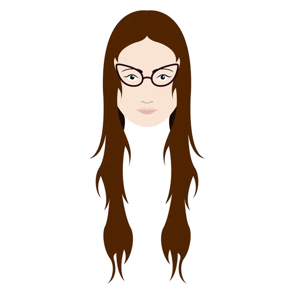 Hipster fille avatar avec des lunettes — Image vectorielle