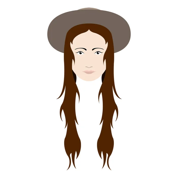 Hipster girl avatar with a hat — Stock Vector