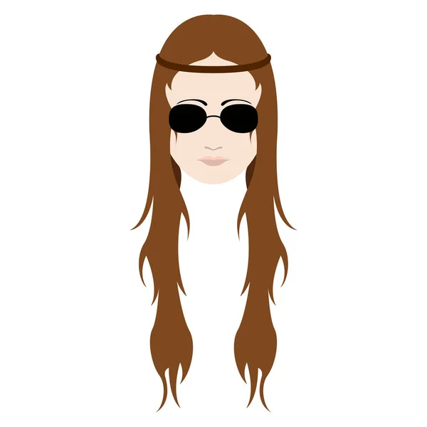 Hipster Mädchen Avatar mit Sonnenbrille — Stockvektor