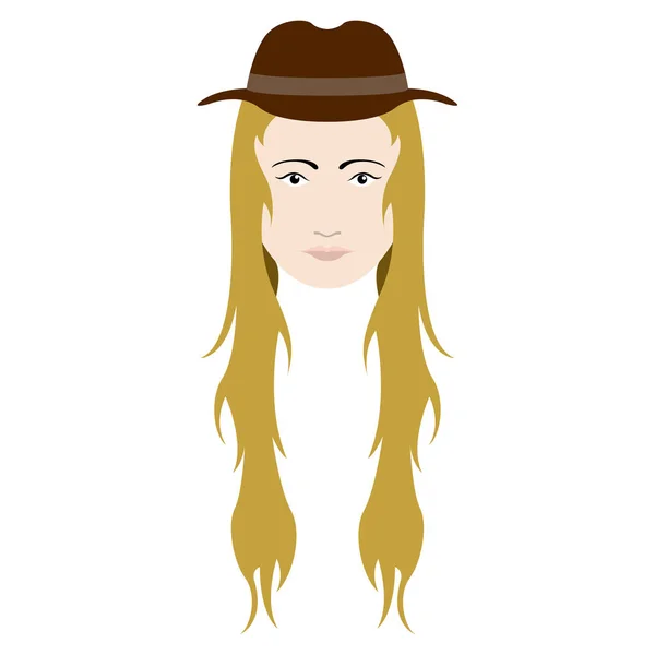 Stock vector Hipster girl avatar with a hat