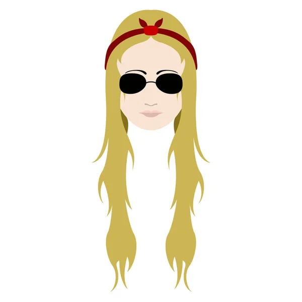 HIpster avatar chica con gafas de sol — Vector de stock