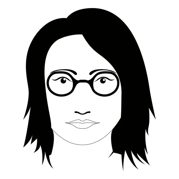 Hipster Mädchen Avatar mit Brille — Stockvektor