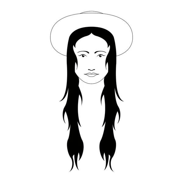 Hipster avatar chica con un sombrero — Vector de stock