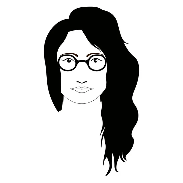 Hipsterská dívka avatar s brýlemi — Stockový vektor