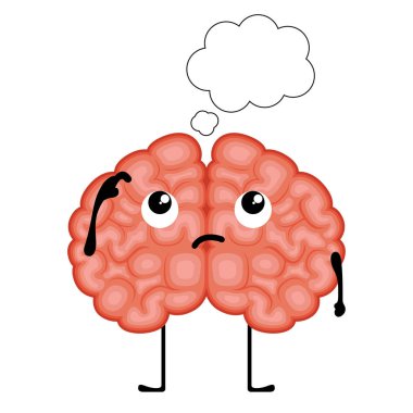İzole düşünme beyin karikatür