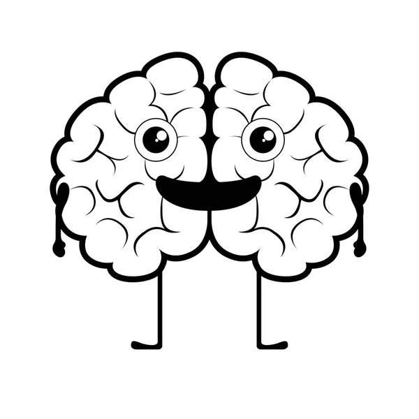 Imagem de desenho animado do cérebro feliz — Vetor de Stock