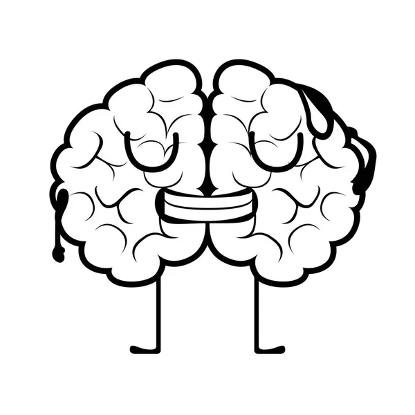 Imagen aislada de dibujos animados del cerebro — Archivo Imágenes Vectoriales