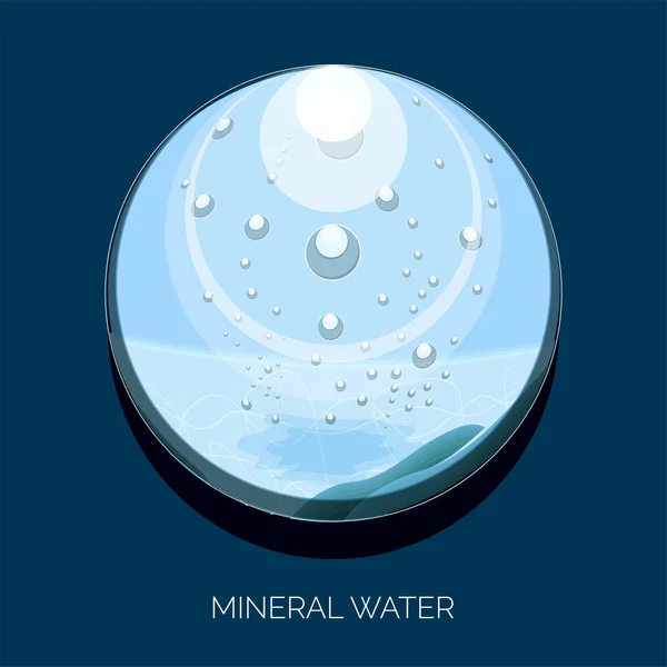 Paisaje natural sobre una gota de agua mineral — Archivo Imágenes Vectoriales