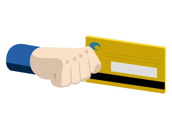 3D hand som håller ett kreditkort — Stock vektor