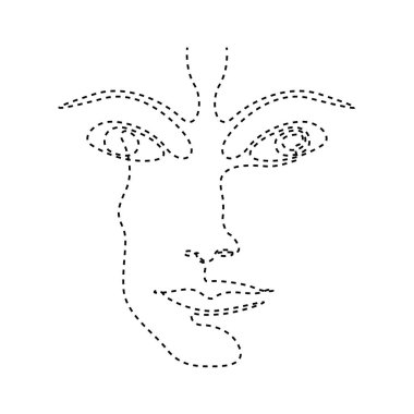 İzole noktalı çizgi güzellik sadelik yüz