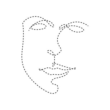 İzole noktalı çizgi güzellik sadelik yüz