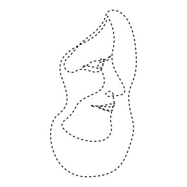 İzole noktalı çizgi güzellik sadelik yüz