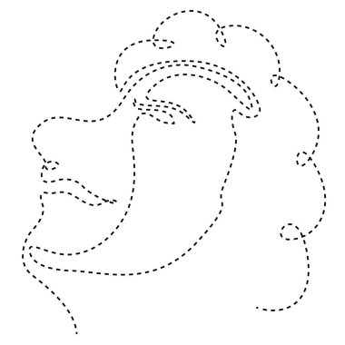 İzole noktalı çizgi güzellik sadelik yüz