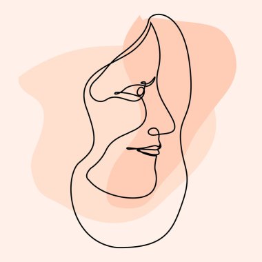 Renkli bir arka plan üzerinde izole basitlik yüz