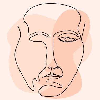 Renkli bir arka plan üzerinde izole basitlik yüz