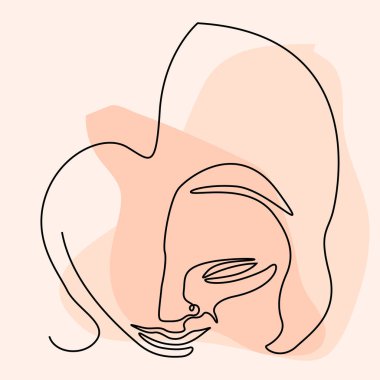 Renkli bir arka plan üzerinde izole basitlik yüz