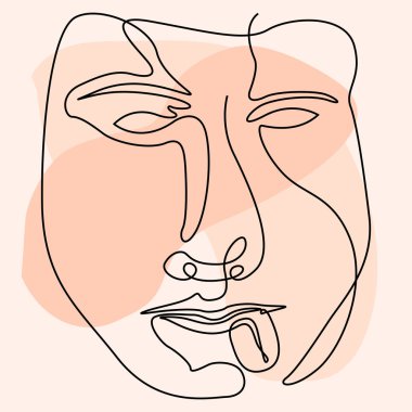 Renkli bir arka plan üzerinde izole basitlik yüz