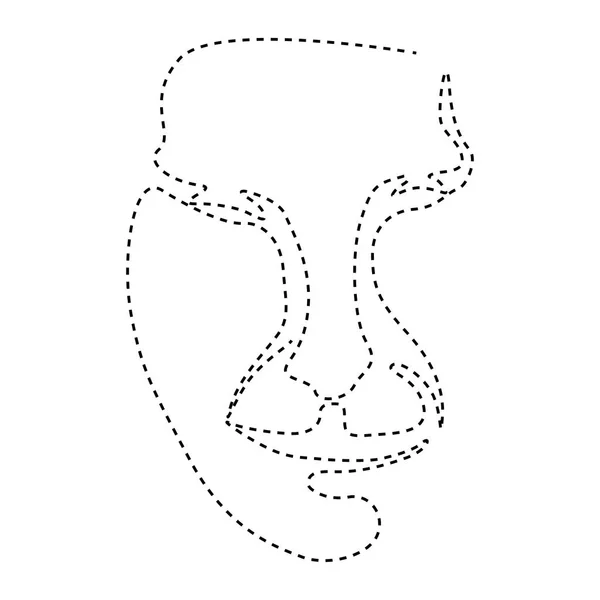 Изолированная пунктирная линия красоты простота лица — стоковый вектор