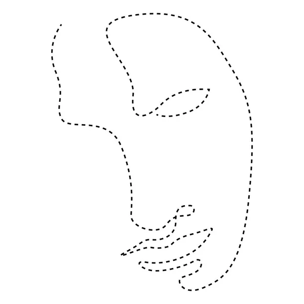 Isolated dotted line beauty simplicity face — Stock Vector