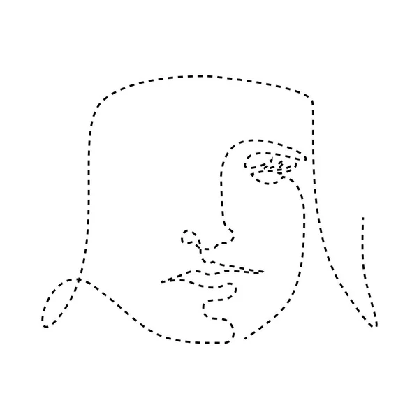 Izolovaný tečkovaná čára jednoduchost tvář — Stockový vektor