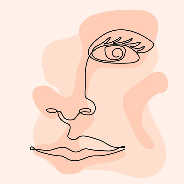 Visage isolé de simplicité sur un fond coloré — Image vectorielle