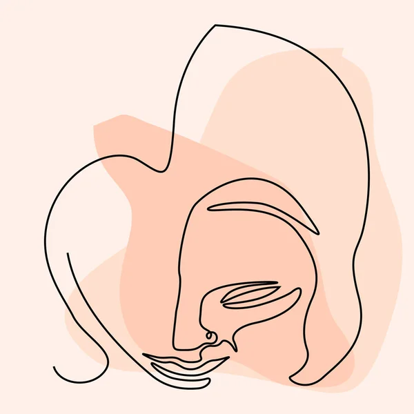 Ізольована простота обличчя на кольоровому фоні — стоковий вектор