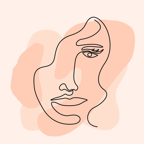 Isolerad enkelhet ansikte på en färgad bakgrund — Stock vektor