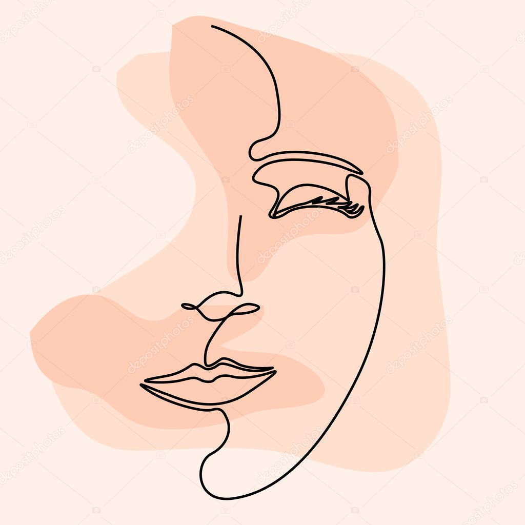 Isolated simplicity face on a colored background