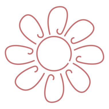 Güzel bir çiçeğin izole çizimi