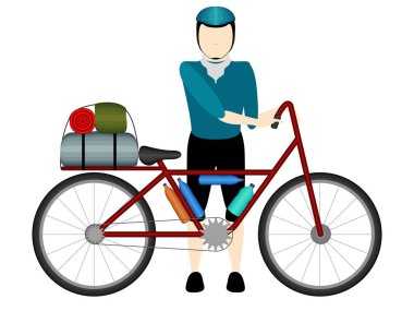 İzole erkek bisiklet turist