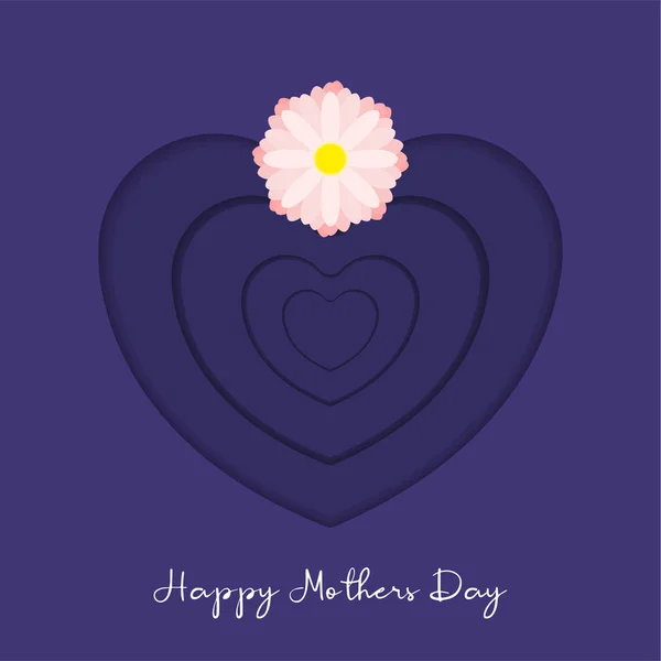Carte de voeux pour la fête des mères avec un cœur — Image vectorielle