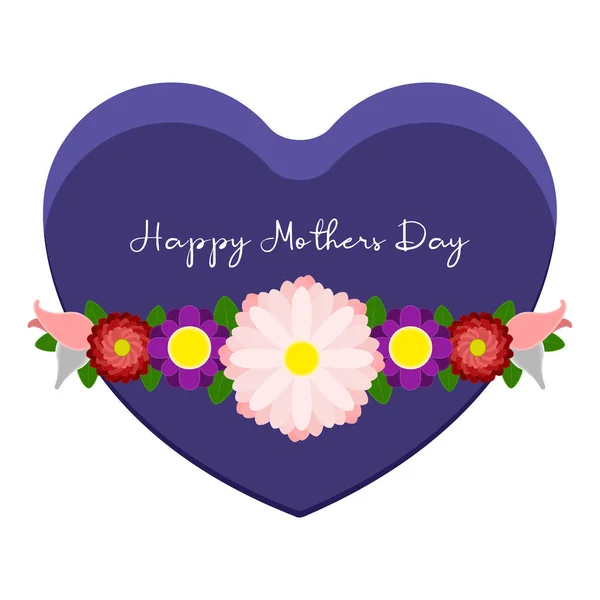 Greeting card for Mother day with a heart — Stock Vector