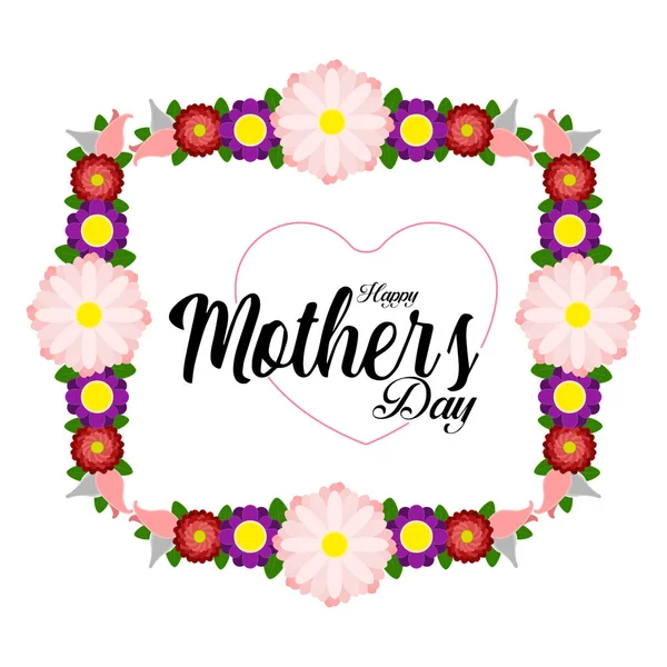 Greeting card for Mother day with a floral frame — Stock Vector