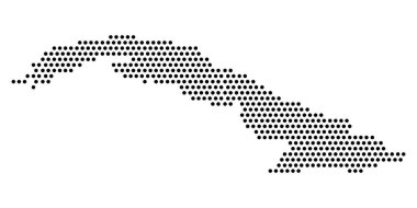 Küba'nın izole noktalı siyasi haritası